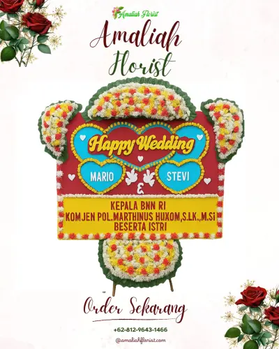 Karangan Papan Bunga Pernikahan di Jasinga